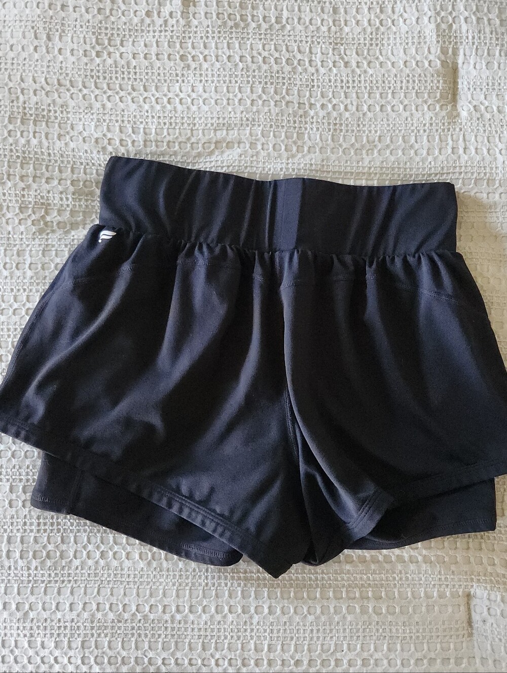 Fabletics Olesia Black Phone Pocket 2 in 1 Training Running Gym Shorts M
